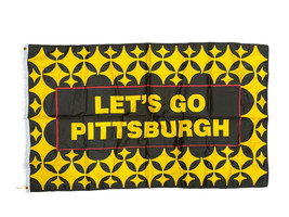 Drapeau En Vinyle Pittsburgh Steelers Let&#39;s Go 3&#39;X5&#39; - £45.94 GBP