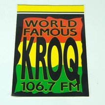 Vintage World Famous KROQ 106.7 FM Radio Station Sticker Rasta Reggae Colors 90s - $19.79