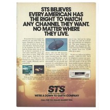 STS Satellite Print Ad 1986 Vintage 80s Retro Tech Cable TV Television 8x11” - £6.85 GBP