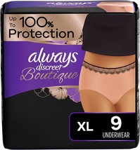 Always Discreet Boutique Incontinence Underwear Maximum Protection XL - 9 Dispos - £35.16 GBP