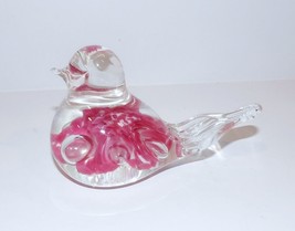 1978 MAUDE AND BOB ST CLAIR ART GLASS PINK BUBBLES BIRD PAPERWEIGHT/SCUL... - £29.93 GBP