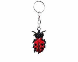 Mia Jewel Shop Ladybug Insect Czech Glass Seed Bead 3D Figurine Keychain Metal R - $15.83