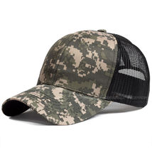 HOT 4 Camouflage Plain Trucker Hat - Mesh Back Snapback Baseball Cap Sol... - £14.99 GBP