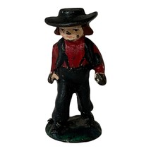 Vintage Cast Iron figure toy Figurine Miniature 3&quot; Amish Boy Traditional Garb - £9.58 GBP