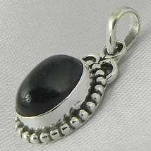 925 Sterling Silver Black Onyx Handmade Necklace 18&quot; Chain Festive Gift PS-1888 - £22.40 GBP