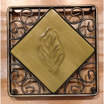 Tastefully Simple Host Collection Ceramic &amp; Metal Trivet Green Leaf Wall... - $11.18