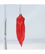 Red Chili Pepper Blown Mercury Glass Christmas Ornament  6&quot; Long x  1-1/... - $10.77