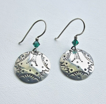 VINTAGE 925 STERLING SILVER  MEDALLION EARRINGS - $812.17 MXN
