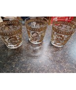 Set 3 Vintage MCM Lowball Glasses 22 Kt 3.25&quot; - $88.20 CAD