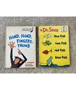 Vintage 1960s Dr Seuss Books Hand Hand Fingers Thumb &amp; One Fish Two Fish - £18.26 GBP