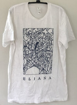 anthropologie Bella + Canvas Eliana Abstract Art White T Shirt Medium Wo... - $26.99