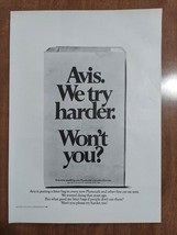 Avis Car Rental 1970 Vintage Print Ad Fine Plymouth Cars Litter Bag - $8.90