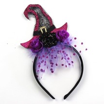 Halloween Purple Witch Hat Purple Veil Headband - £9.49 GBP
