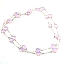 Pink Milky Opal Gemstone Handmade Fashion Ethnic Necklace Jewelry 36&quot; SA 6342 - £10.78 GBP
