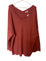 Madewell Women Pink Cotton Blend Long Sleeve V-Neck Sweater Size 2X New - £18.97 GBP