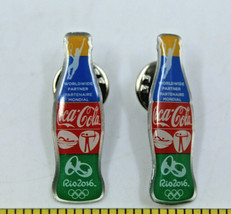 Coca-Cola Coke Rio 2016 Olympics Mcdonalds 2 Bottle Collectible Pinback Pin  - £8.79 GBP