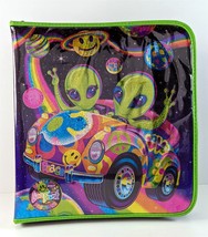 Lisa Frank Vintage Zoomer Zorbit Aliens VW Beetle Peace Prismatic 3 Ring Binder - £340.27 GBP