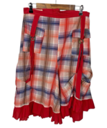 Vintage Skirt Red Plaid Western Wear Ruffle Gypsy Peasant Whimsigoth Siz... - $1,058.61 MXN