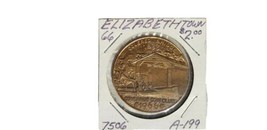 Metal coin Elizabethtown, PA - 1833 Covered Bridge - 1966 Bronze conewag... - $11.87