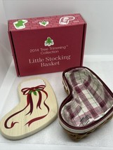 Longaberger 2014 Christmas Stocking Basket With Liner Lid Box Tie-on Pro... - £72.99 GBP