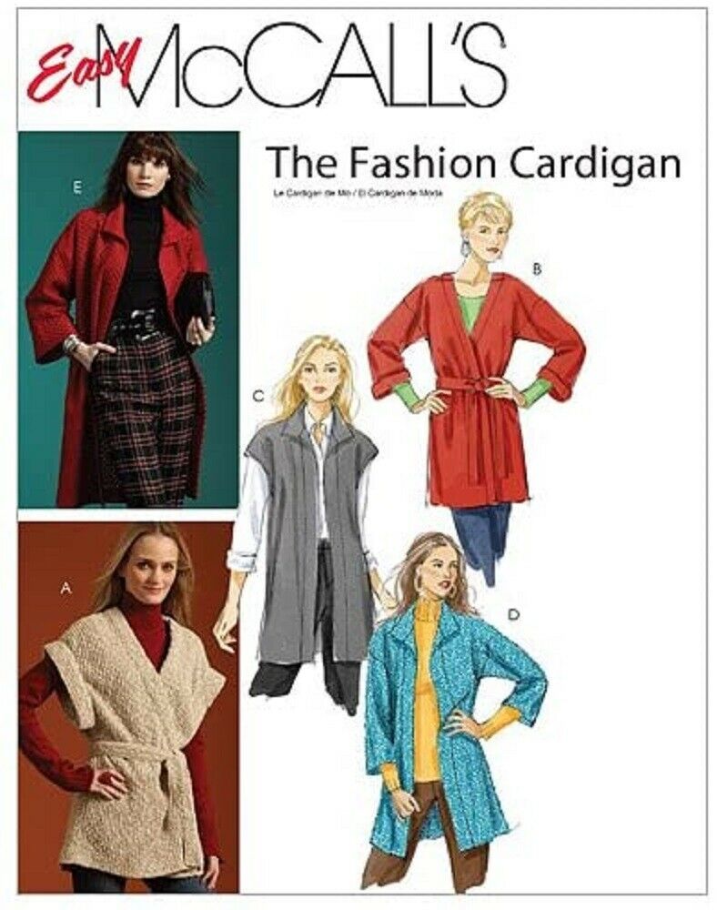 McCall's Sewing Pattern M5932 Easy Misses Cardigan 2 Lengths Belt Size XS S M - $9.89