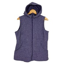 Duluth Trading Company Vest Women Large Purple Frost Lake Hooded Fleece Full Zip - £23.96 GBP