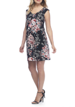 New Connected Black Floral Career Flare Dress Size 12 Size 16 - £30.48 GBP+