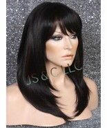 Human Hair Blend Wig Heat OK Silky Straight Black with Auburn Highlights... - $1,678.11 MXN