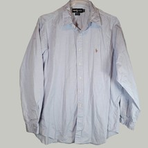 Ralph Lauren Mens Button Down Shirt 17.5 36 Blue Varmouth Pony - £13.92 GBP