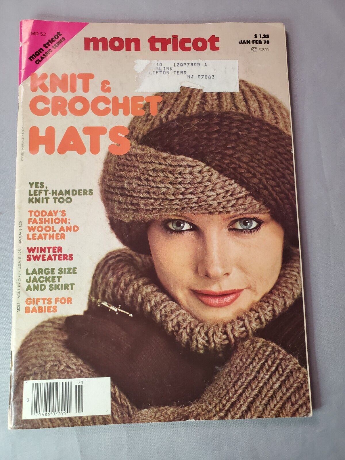 Mon Tricot Knit & Crochet Hats Issue MJ52 January 1978 Sweaters Gifts Magazine - $11.83