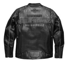 Harley Davidson Men&#39;s Votary Color blocked Black Leather Motorcycle Jacket - £96.51 GBP