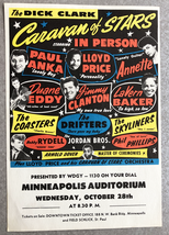 Dick Clark Caravan of Stars Concert Handbill Drifters Coasters Annette Anka 1959 - £438.28 GBP