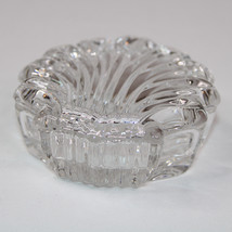 Vintage Crystal Scallop Shell Decorative Trinket Box Clear Glass Shell Elegant - £6.65 GBP