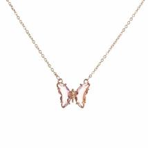 Gift Women Crystal Fashion Butterfly Pendant Necklace Choker Clavicle Chain(01) - £8.60 GBP+