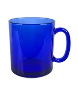 Arcoroc Saphir Mug 3 5/8” Royal Cobalt Blue Glass Cup France Vintage Dri... - £13.91 GBP