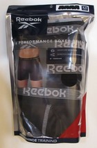 4 REEBOK BLACK GRAY S M L XL STRETCH PERFORMANCE BOXER BRIEFS WICKING NWT - £20.26 GBP