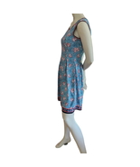 Max Studio Sleeveless Dress Women&#39;s Medium Blue Multicolor Floral Knee L... - £17.28 GBP