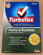 2009 Intuit TurboTax Home &amp; Business Schedule C Federal+State CD Windows... - £31.37 GBP