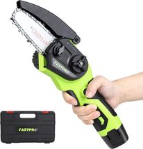 FASTPRO 4-Inch Mini Chainsaw, 12V Cordless Chain Saw with Rechargeable, ... - £25.30 GBP