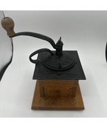 Antique? Coffee Mill Grinder Wood Cast Iron WOOD with Floral corners (Re... - $1,237.56 MXN