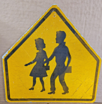 RARE Vintage Children At Play Sign School Crossing Metal Safety Sign - £241.62 GBP