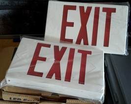 EGI EXBTR LED EMERGENCY EXIT SIGN W/ BATTER BACK UP RED NEW $19EA - $42.64