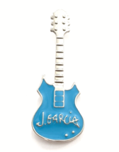 Jerry Garcia Grateful Dead Blue Guitar Silver Tone Enamel Lapel Pin Collectible - £7.49 GBP