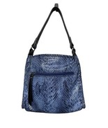 Sondra Roberts Hobo Blue Shoulder  Bag Faux Snakeskin  - $60.64 CAD