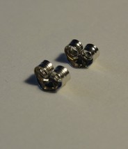 Pair of New 14K Solid White Gold Earrings Replacement Push Backs Small Size - $44.99