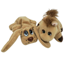 2 1997 Pound Puppies Brown Puppy Dog + Brown Pony Ponies Stuffed Animal Plush - £18.68 GBP