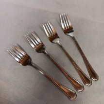 Wallace Casino Salad Forks 4 Stainless Steel 7-3/8&quot; Beveled Tine - £15.36 GBP