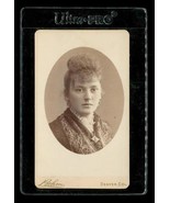Vintage CDV Victorian Lady Big Hair Fancy Jewelry Bohm Photographer Denv... - £11.67 GBP
