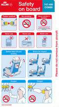 KLM Royal Dutch Airlines | 747-400 Combi | 2008 | Safety Card - £5.88 GBP