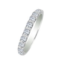 0.85CT Diamant Rond Éternité Anneau de Mariage 14K Plaqué or Blanc - £160.80 GBP